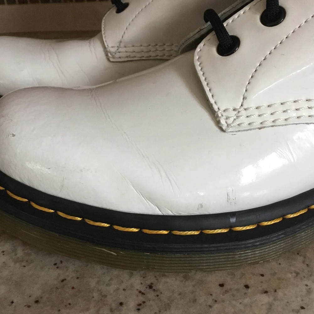 Dr. Martens 1460 White Patent Leather Combat Boots AS IS - Picture 8 of 16